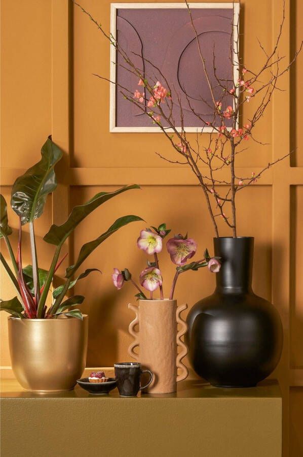 Mica Decorations Bloempot goud keramiek voor kamerplant H14 x D14.5 cm plantenpotten